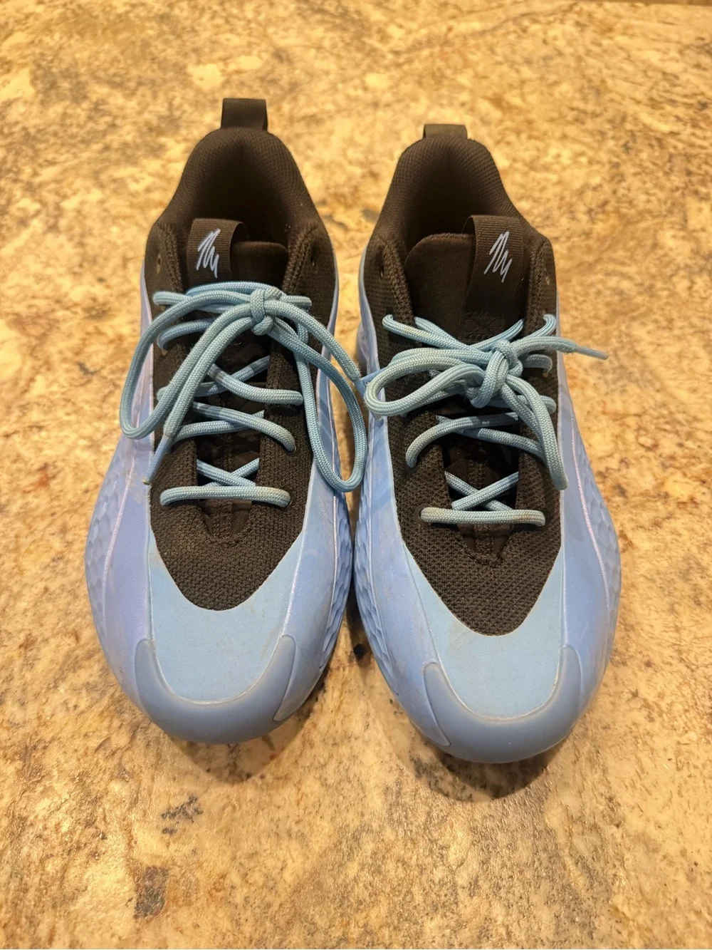 adidas Kids Light Blue and Black Sneakers - Lace-Up Athletic Shoes